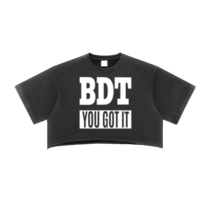 Adult "You Got It" Raw Hem Crop Tee